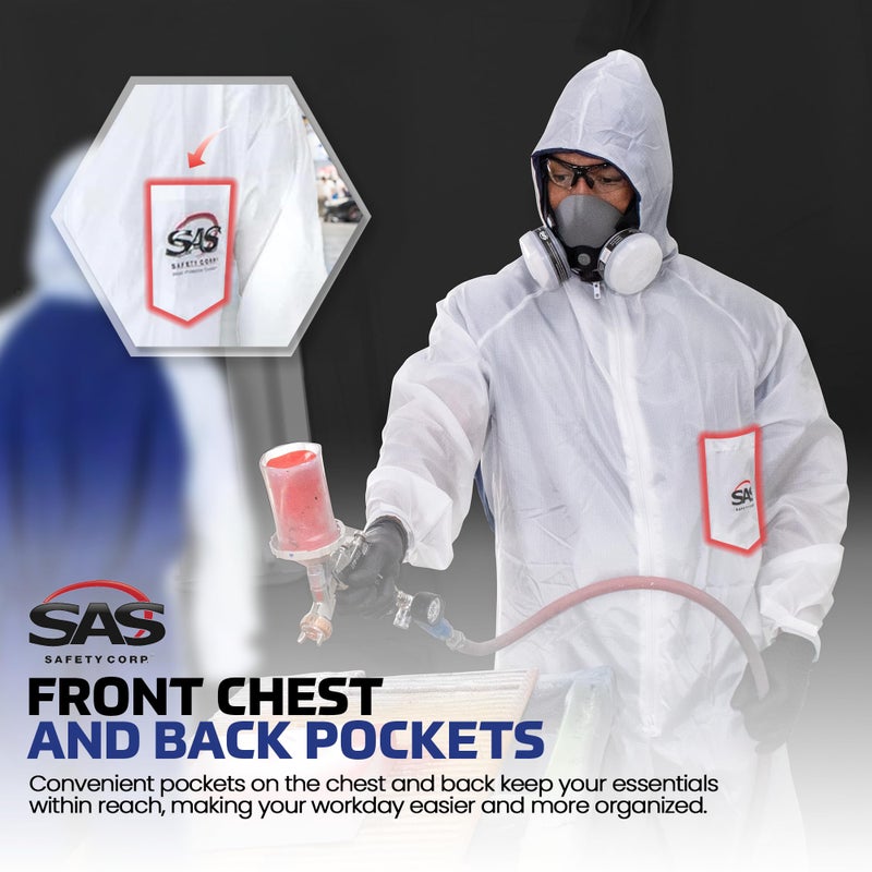 SAS Safety 6939 Moon Suit Nylon Cotton Coverall, Extra Large - Image 4